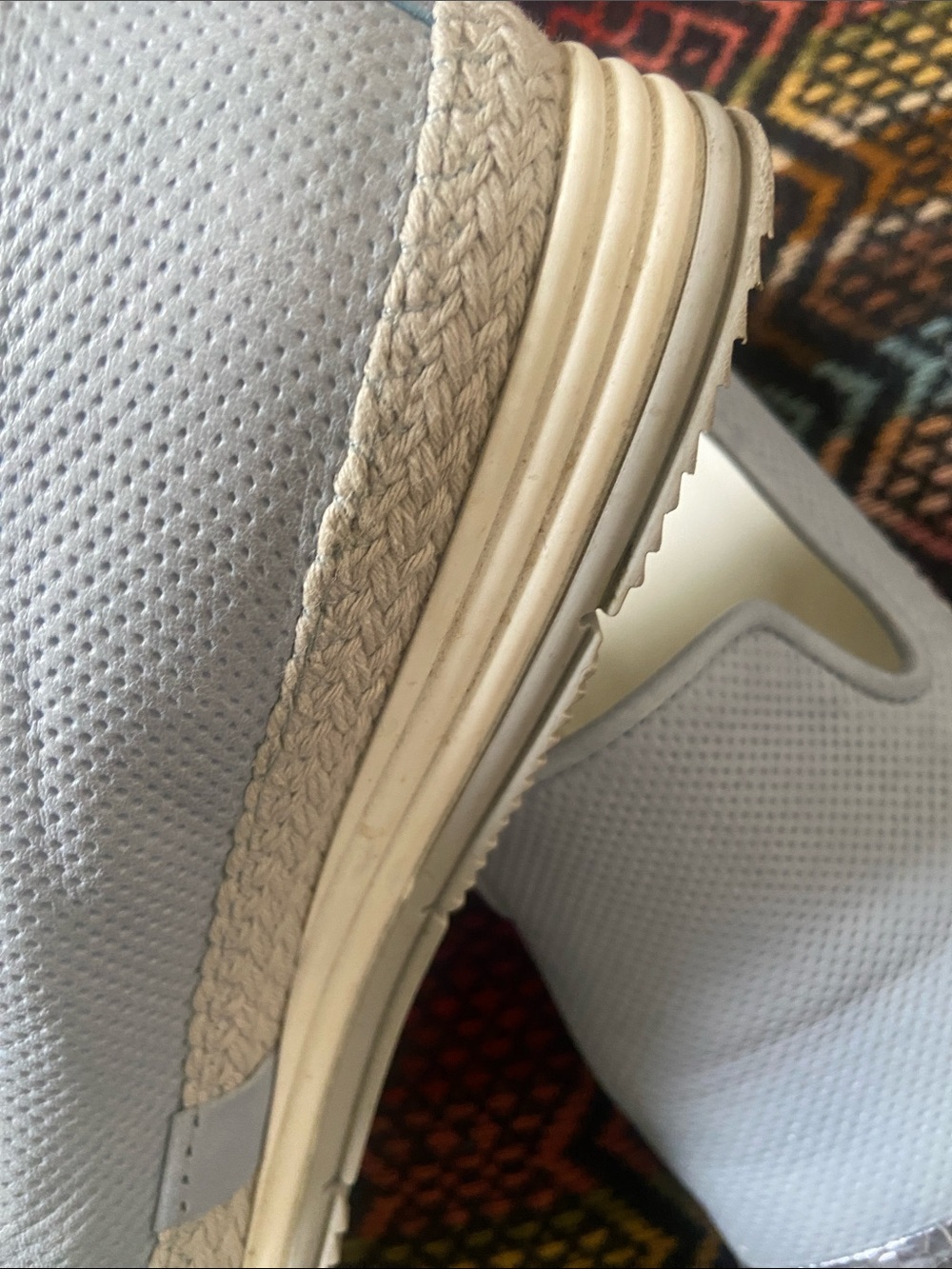 Paul Green Baby Blue Leather Slip-On Flats with Metallic Silver Toe Cap - Picture 6 of 13